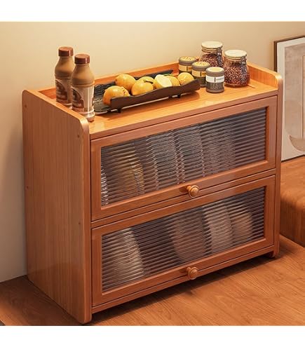 Amazon｜MJKQ9 ミニ食器棚 木製 おしゃれ カウンター上収納 卓上